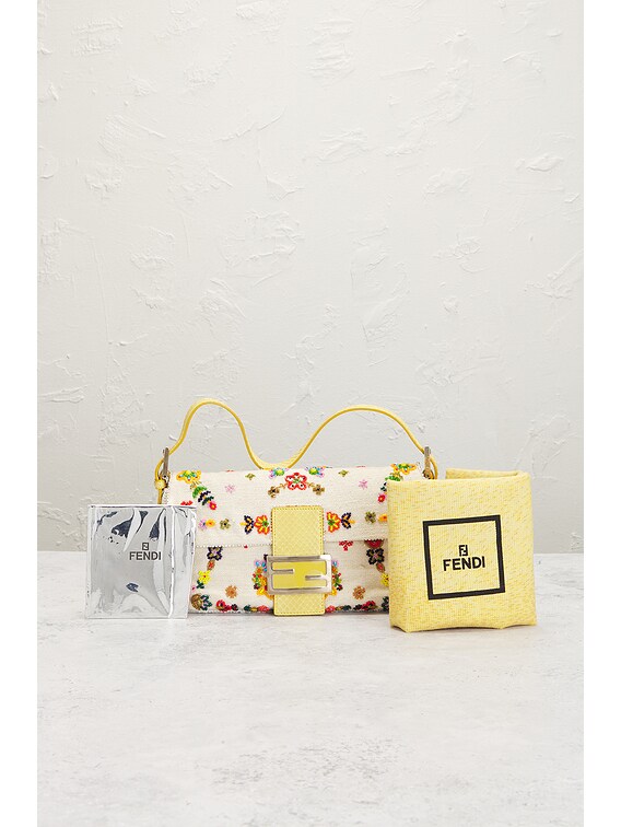 FWRD Renew Fendi Embroidered Mama Baguette Shoulder Bag in Multi