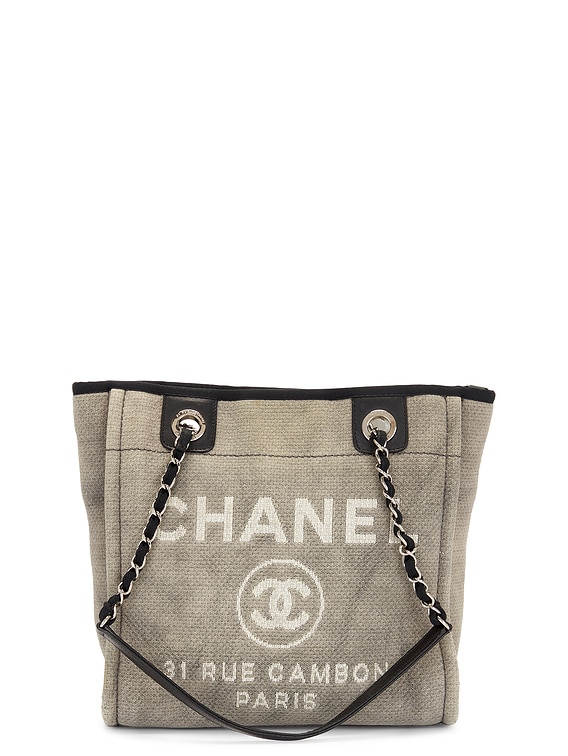 FWRD Renew Chanel Deauville PM Tote Bag in Grey | FWRD