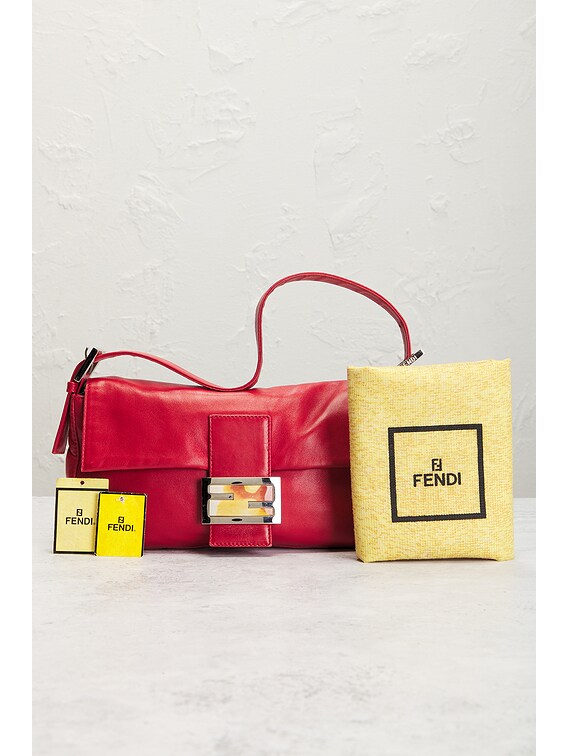 FWRD Renew Fendi Mama Baguette Shoulder Bag in Red | FWRD
