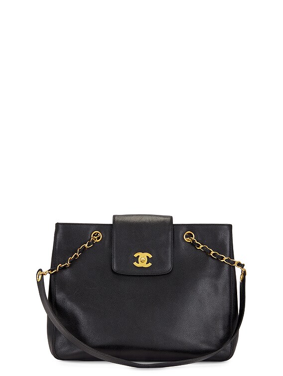 FWRD Renew Chanel Caviar XL Supermodel Tote Bag in Black | FWRD