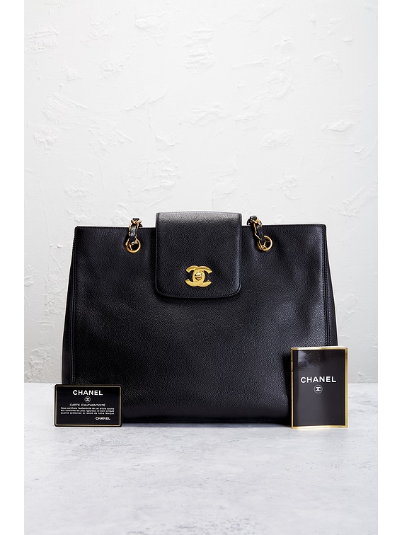 FWRD Renew Chanel Caviar XL Supermodel Tote Bag in Black | FWRD