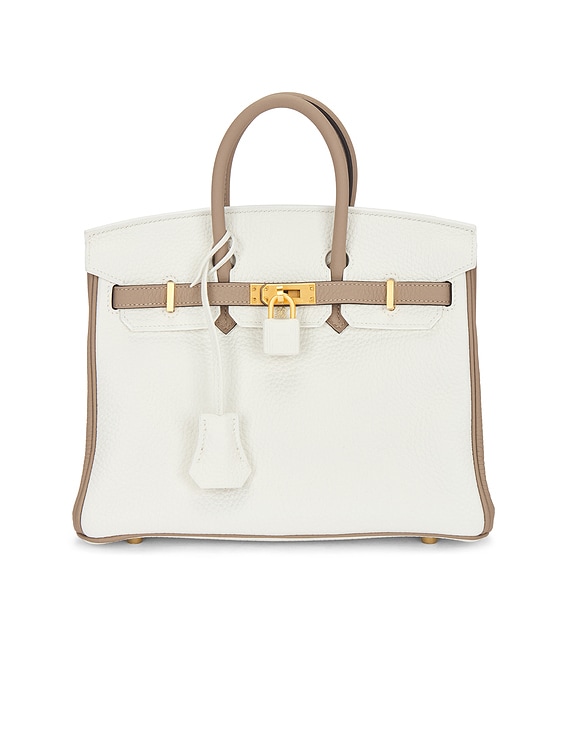 FWRD Renew Hermes Clemence Birkin 25 Handbag in White | FWRD