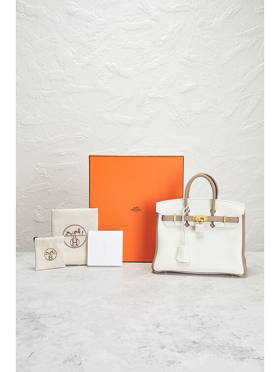 FWRD Renew Hermes Clemence Birkin 25 Handbag in White | FWRD