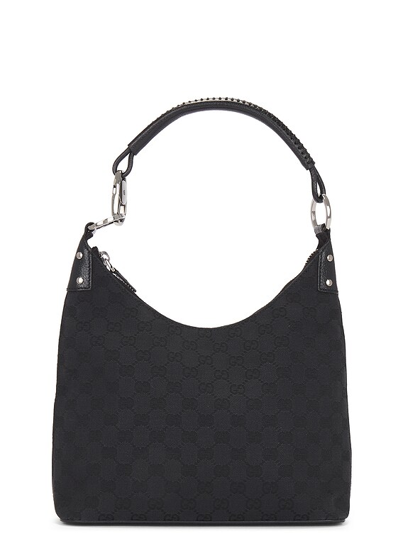 FWRD Renew Gucci GG Canvas Shoulder Bag in Black FWRD