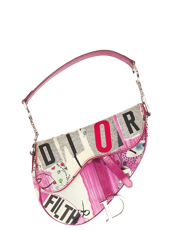 FWRD Renew Dior Newspaper Saddle Bag in Multi | FWRD