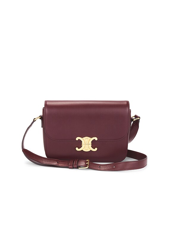 FWRD Renew Celine Triomphe Shoulder Bag in Bordeaux | FWRD
