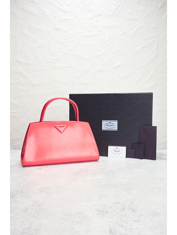 FWRD Renew Prada Spazzolato Architectural Line Horizontal Handbag FWRD Renew Prada Spazzolato Architectural Line Horizontal Handbag