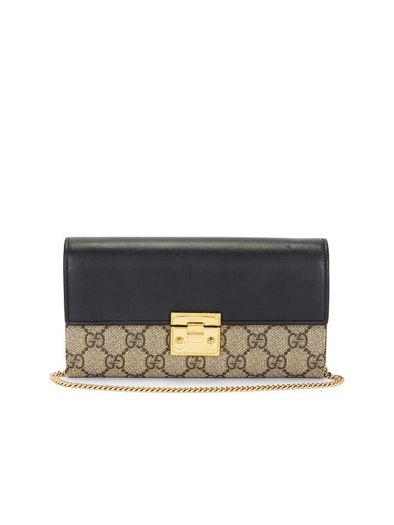 FWRD Renew Gucci GG Supreme Wallet On Chain in Beige | FWRD display picture 1