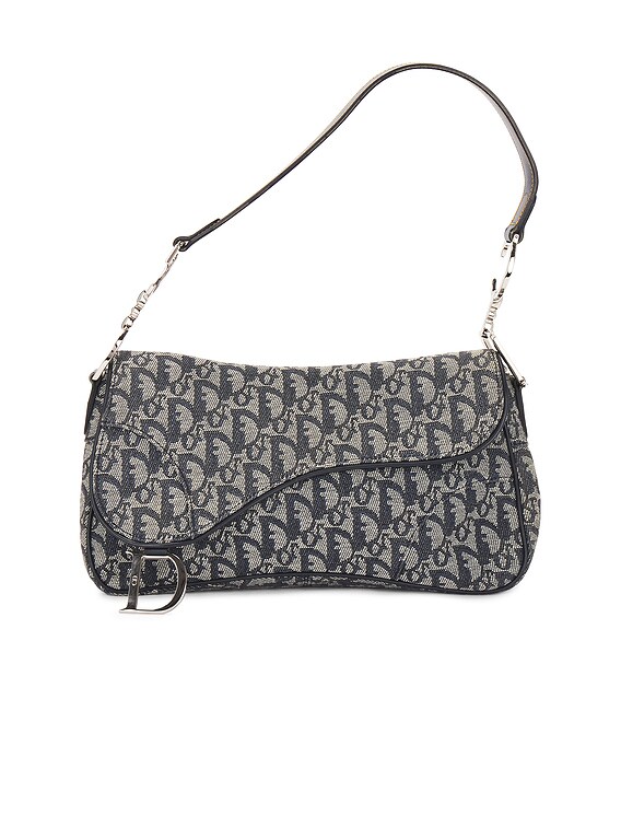 FWRD Renew Dior Trotter Double Saddle Bag in Navy | FWRD