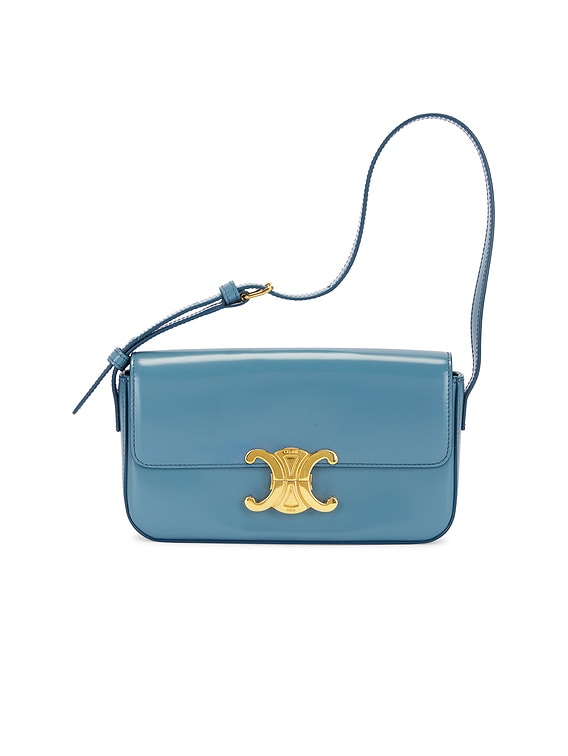 ショルダーバッグ・ポシェット × ヴィンテージ(中古) Celine Triomphe Wallet on Crossbody Bag CELINE Triomphe Calfskin Leather Black Shoulder Bag