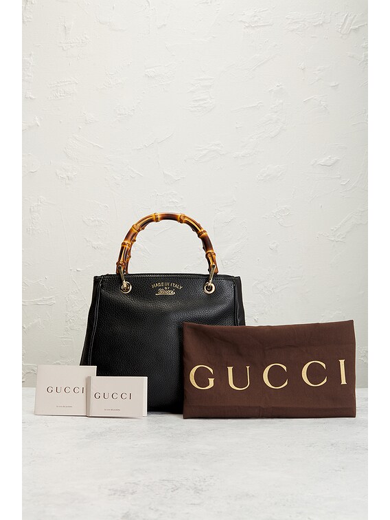 FWRD Renew Gucci Bamboo Shopper Tote Bag in Black | FWRD