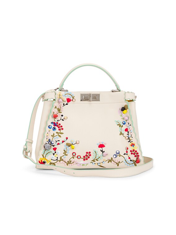 FWRD Renew Fendi Peekaboo Handbag in Ivory | FWRD