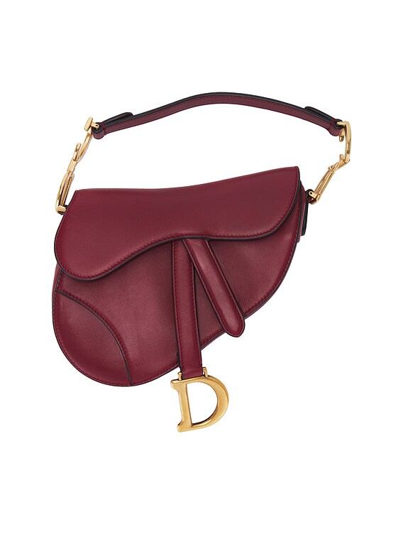 FWRD Renew Dior Saddle Bag in Red FWRD