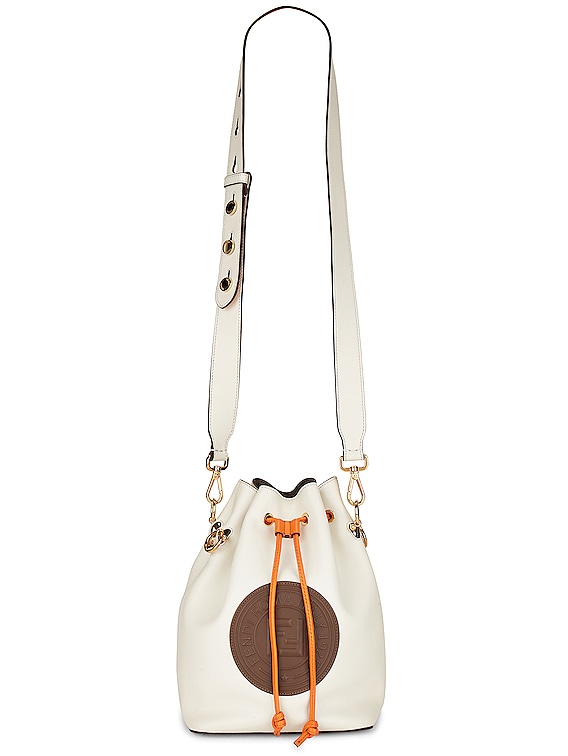 FENDI: Mon Tresor leather bag with embossed FF monogram - White