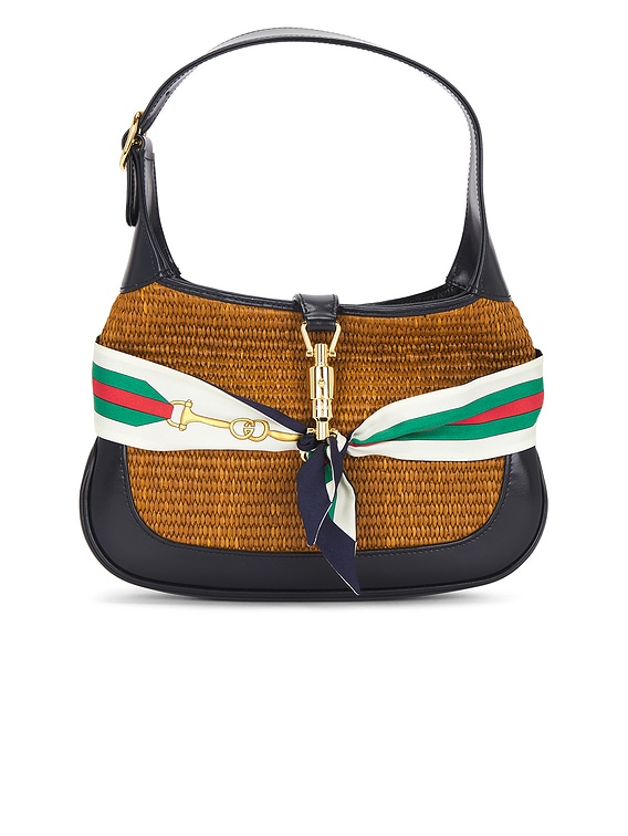 FWRD Renew Gucci Raffia Jackie 1961 Hobo Bag in Brown | FWRD