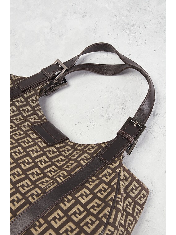 FWRD Renew Fendi Zucchino Vitello Handbag in Brown | FWRD