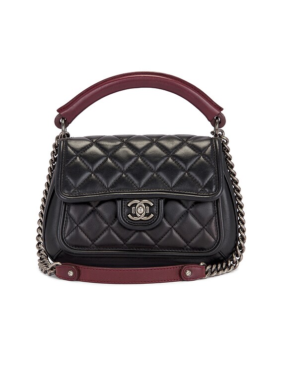 CHANEL テリークロス×パーフォレーテッドレザー（パンチングレザー）ライン CHANEL 1992A MUSEUM NEW BLACK CC LOGO LEATHER PANTS CC LINING GOLD