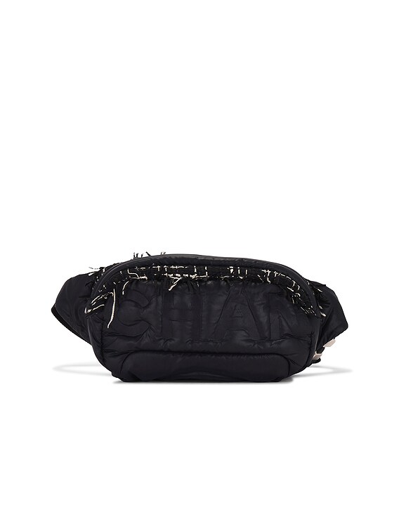 CHANELバック FWRD Renew Chanel Tweed Coco Neige Waist Bag in Black | FWRD