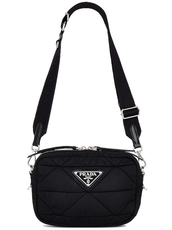 FWRD Renew Prada Nylon Pochette Shoulder Bag in Black