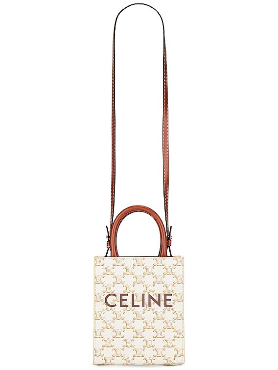 FWRD Renew Celine Triomphe Bucket Tote Bag in Beige