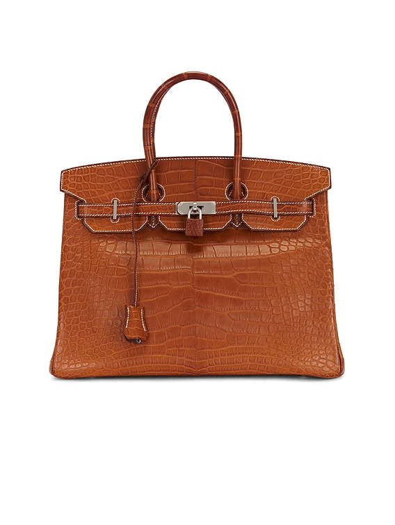 Hermes Fauve Matte Alligator Birkin 35 Handbag