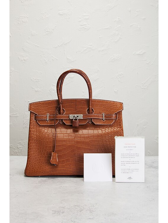 Hermes Fauve Matte Alligator Birkin 35 Handbag