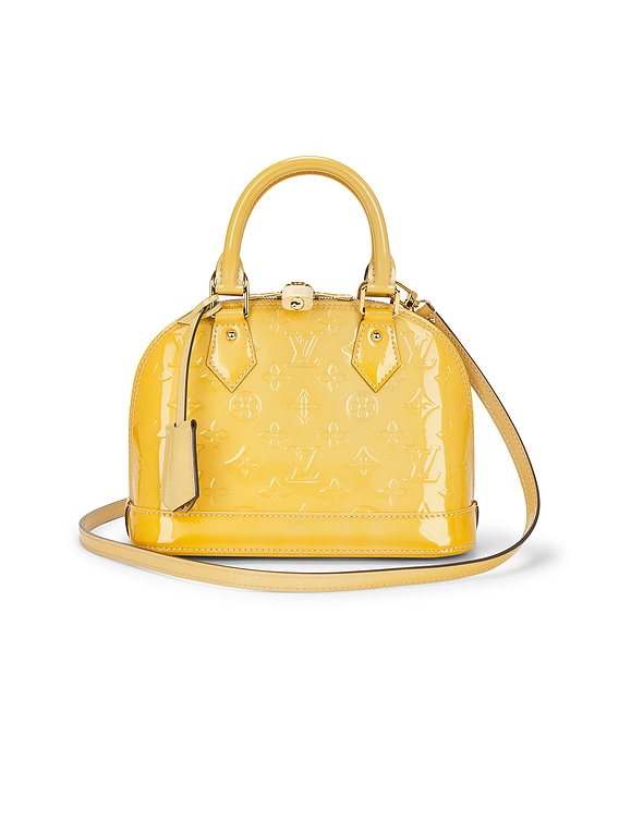 FWRD Renew Louis Vuitton Vernis Alma BB Handbag in Yellow | FWRD