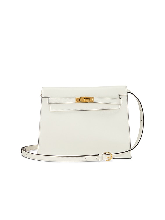 mahalo.m☆ 　HERMES マーケット GM ホワイト FWRD Renew Hermes Evercolor Kelly Danse Shoulder Bag in Blanc | FWRD