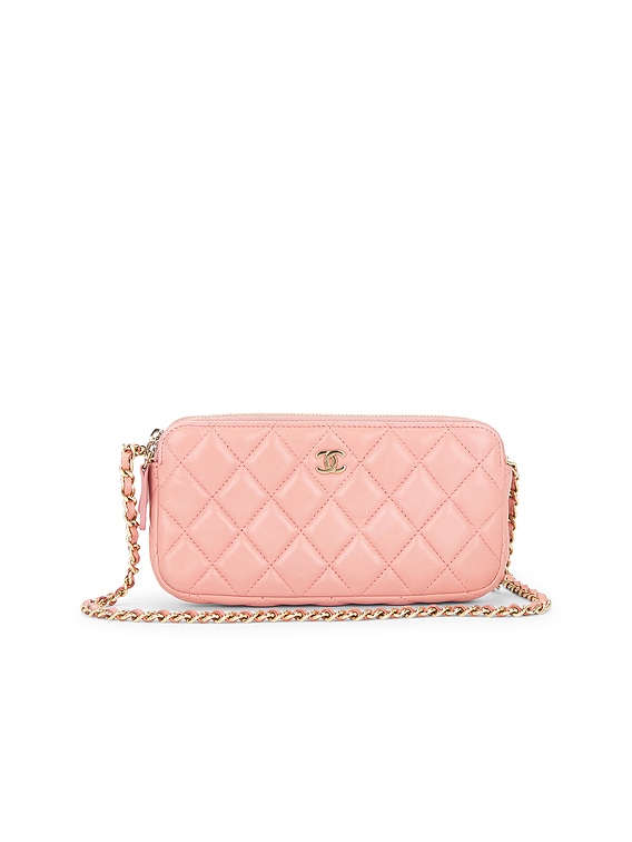Chanel Lambskin Double Zip Clutch
