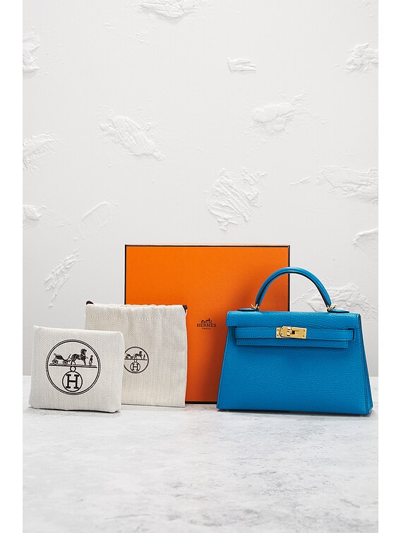 FWRD Renew Hermes Chevre Kelly 20 Handbag in Bleu Frieda | FWRD