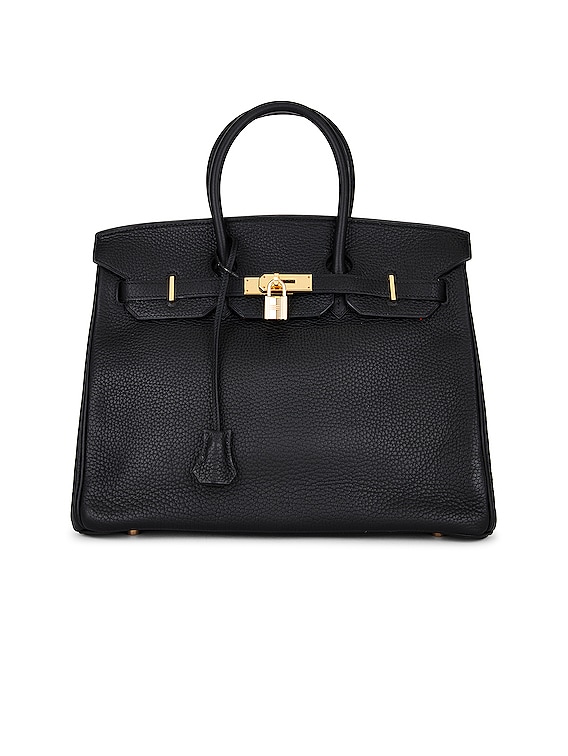 FWRD Renew Hermes Birkin 35 Taurillon Clemence Leather Handbag in Black