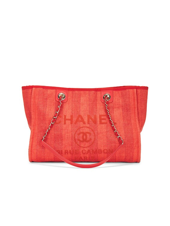 FWRD Renew Chanel Deauville GM Tote Bag in Red | FWRD