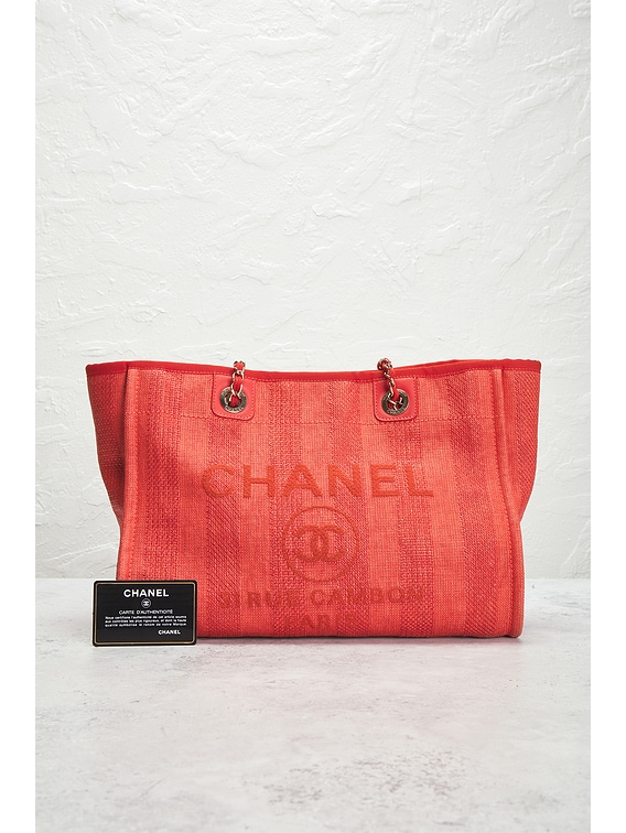 新品大人カッコいい♪完売CHANELDEAUVILLE Chanel 23P Deauville White Ecru Black Stripe Large Shopping 30cm