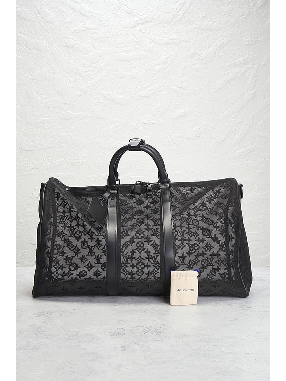Louis Vuitton Monogram Mesh Keepall Bandouliere 50 Duffle Bag