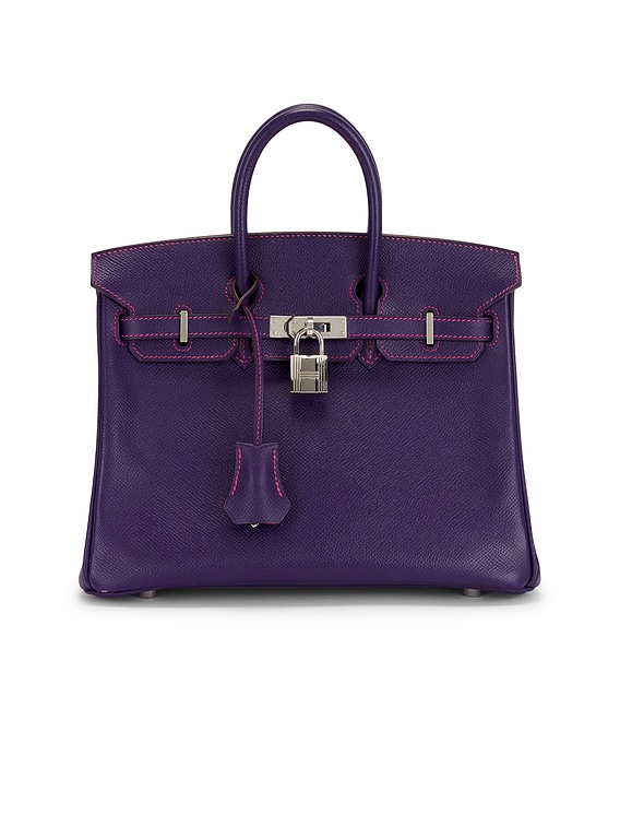 FWRD Renew Hermes Epsom Birkin 25 Handbag in Bleu Iris | FWRD