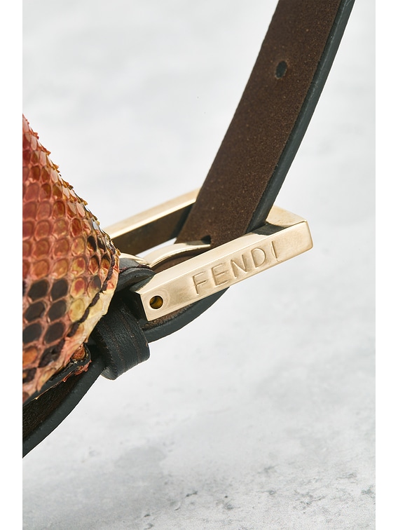 FWRD Renew Fendi Python Baguette Shoulder Bag in Multi | FWRD