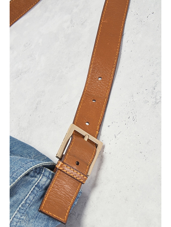 Fendi Denim Zucchino Baguette Shoulder Bag