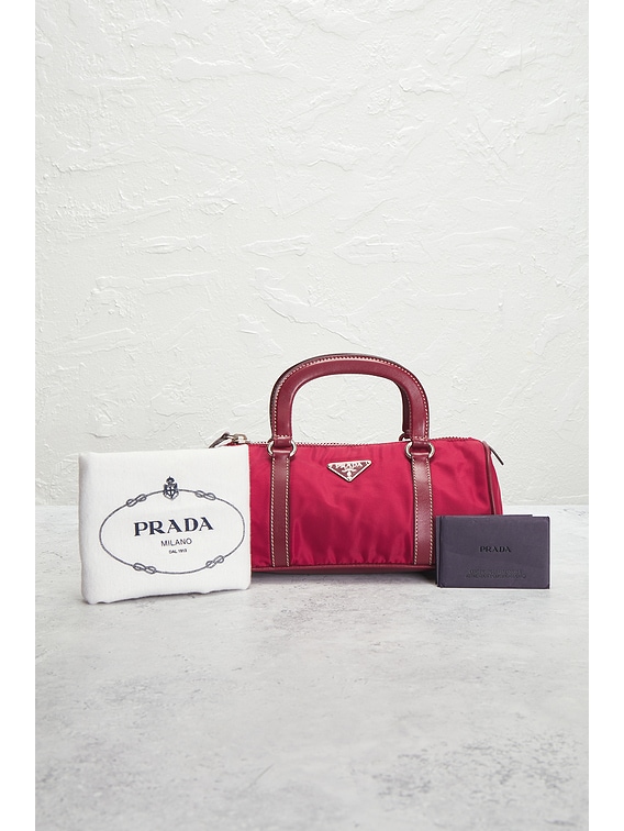 バッグ 00s old prada archive mini boston bag Vintage Prada Tessuto Black Nylon Front Zipper Pocket Mini