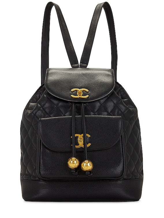 chanel black backpack purse