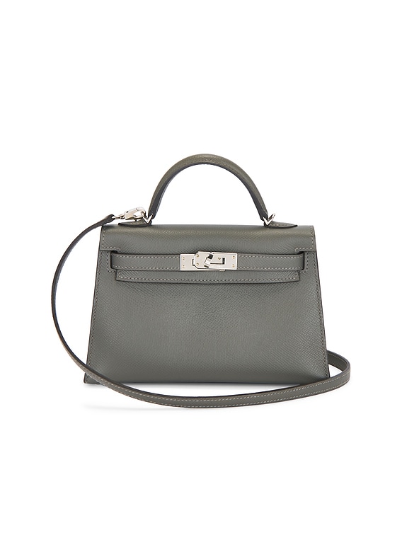 FWRD Renew Hermes Epsom Kelly 20 Handbag in Gris Meyer | FWRD