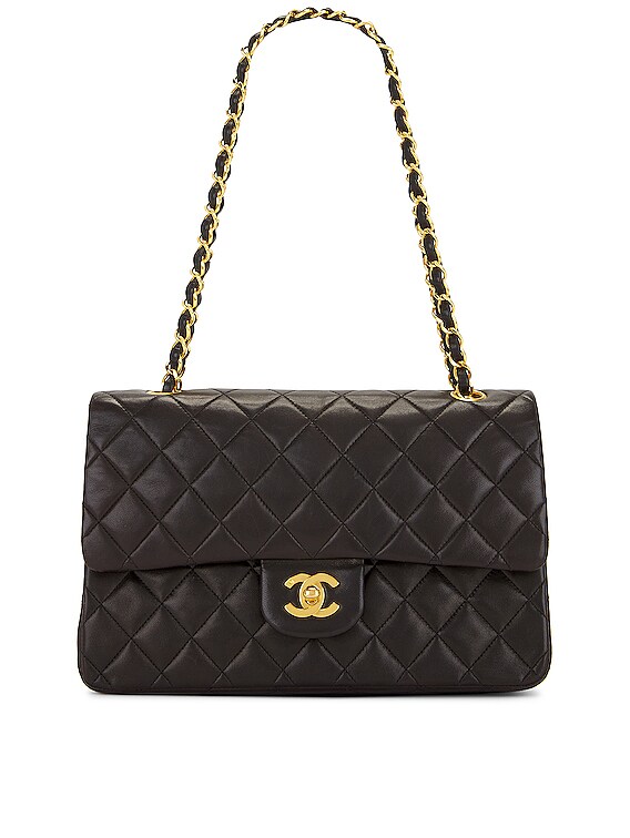 FWRD Renew Chanel Matelasse Chain Lambskin Shoulder Bag in Black | FWRD