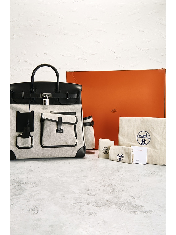 FWRD Renew Hermes Evercalf Toile Cargo Haut A Courroies Birkin 40
