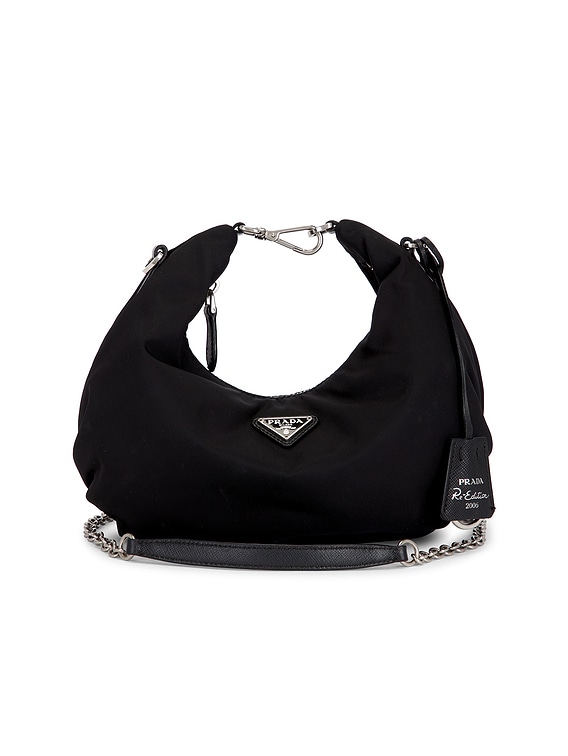 バッグ FW2000's PRADA ARCHIVE HAND BAG A4 Vothe Archive - FW2000 Black Leather Kiss Lock Handbag