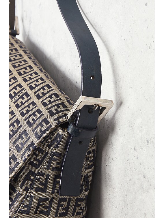 FWRD Renew Fendi Zucchino Mama Baguette Shoulder Bag in Blue | FWRD