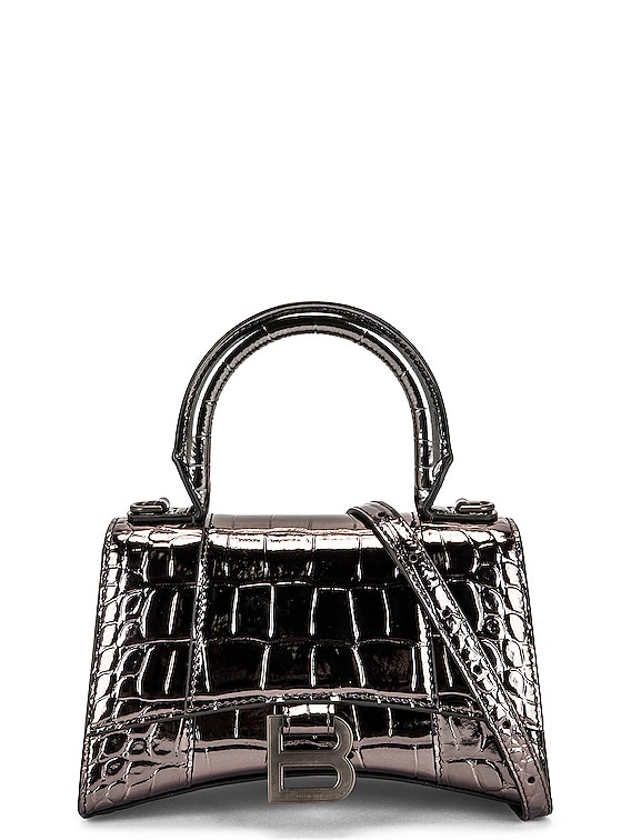 Balenciaga Black Xxs Hourglass Top Handle Bag