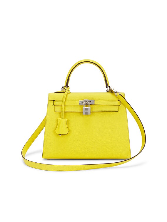 FWRD Renew Hermes Epsom Kelly 25 Sellier Handbag in Jaune De