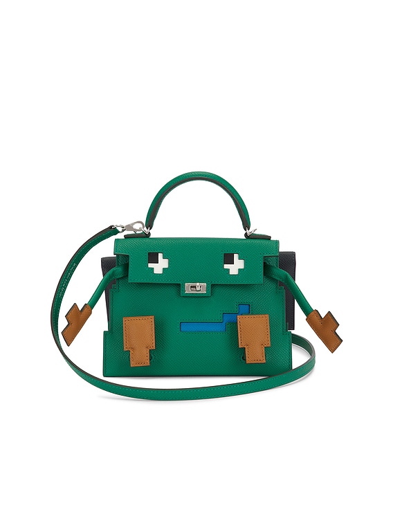 FWRD Renew Hermes Epsom Kelly Doll Picto Handbag in Vert Vertigo