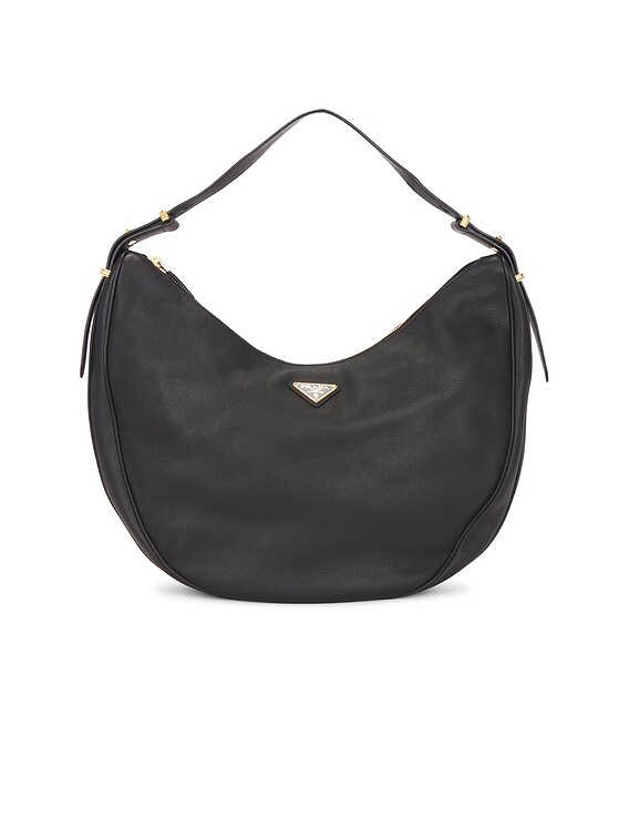 FWRD Renew Prada Tessuto Hobo Bag Black in Black | FWRD
