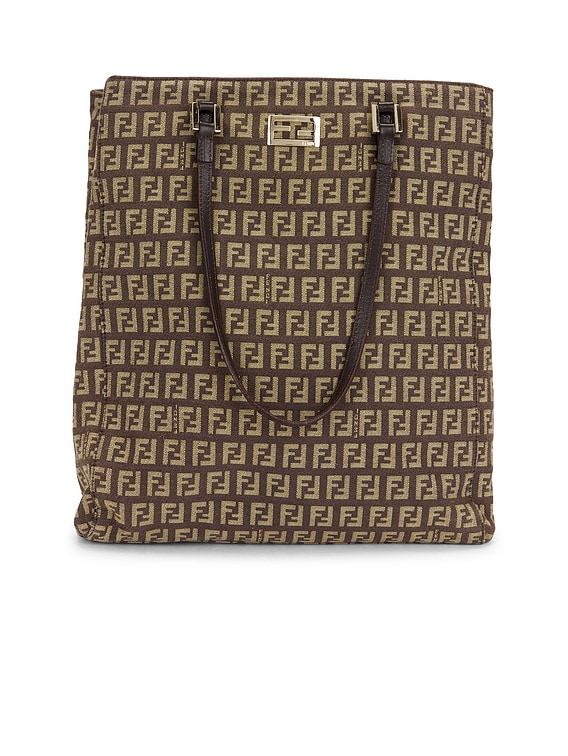 FWRD Renew Fendi Zucchino Tote Bag in Beige | FWRD