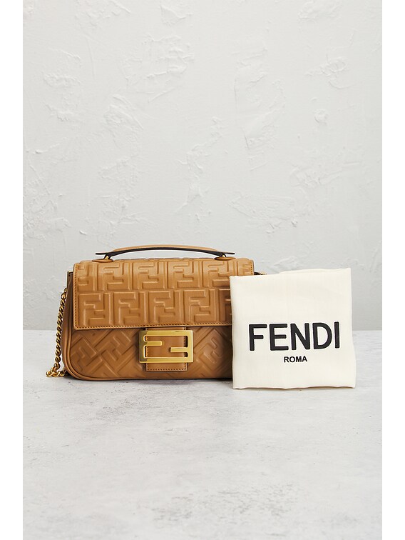 FWRD Renew Fendi Mama Baguette Shoulder Bag in Tan | FWRD